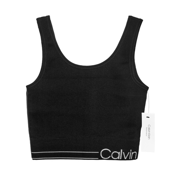 NWT Calvin Klein Performance Ribbed Knit Sports Bra - Picture 1 of 4